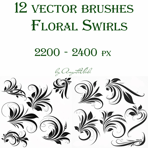 vector brushes Floral Swirls