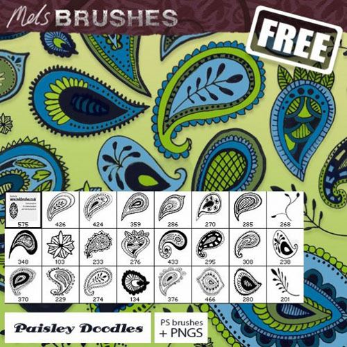 Brushes for Photoshop - Paisley Doodle Brushes for Photoshop - Paisley Doodle