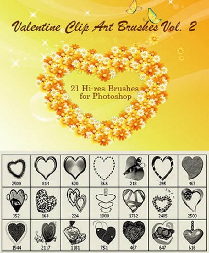 Valentine Clip Art Volume II - 21 Photoshop Heart Brushes Valentine Clip Art Volume II - 21 Photoshop Heart Brushes