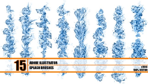 15 Water Splash Brushes for Adobe Illustrator