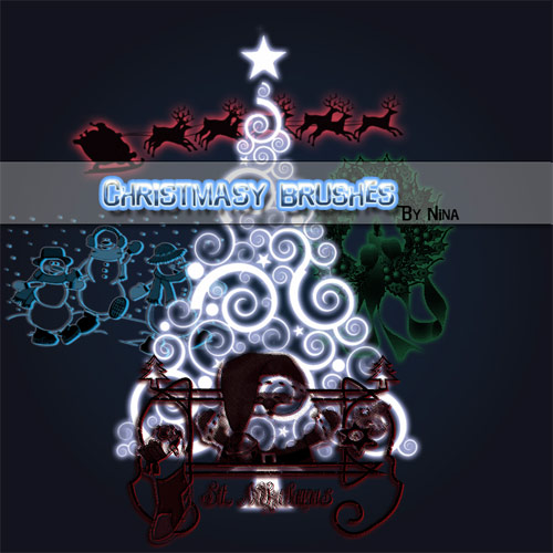 Christmas Brushes - �������������� ����� ��� Photoshop