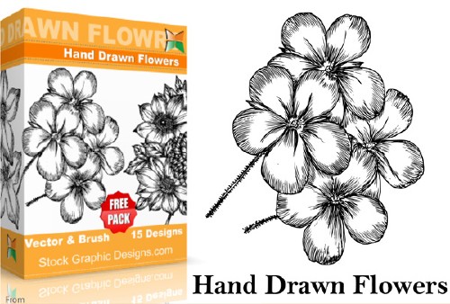 Hand Drawn Flowers Brushes Pack Hand Drawn Flowers Brushes Pack