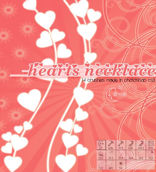 Кисти для Photoshop - Hearts necklace Brushes by Brenda Кисти для Photoshop - Hearts necklace Brushes by Brenda