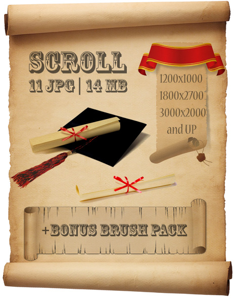 Scroll Set + Brush Pack - Набор свитков и кисти для Photoshop Scroll Set + Brush Pack - Набор свитков и кисти для Photoshop