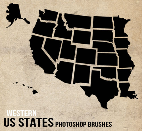Brushes for Photoshop - US States - West Brushes for Photoshop - US States - West