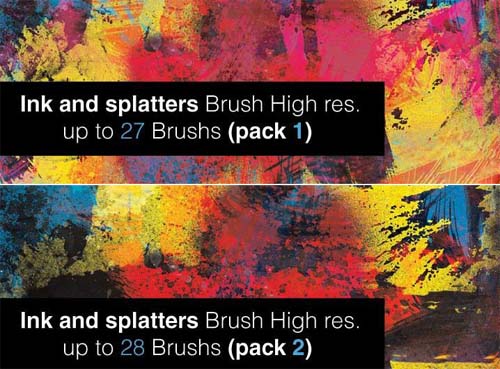 Ink and Splatter Photoshop Brushes - 2 Packs Ink and Splatter Photoshop Brushes - 2 Packs