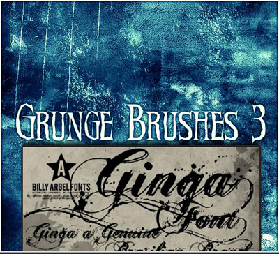 Free Grunge Font and Brushes
