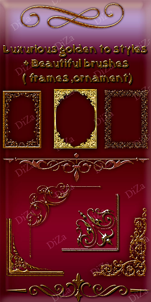 Luxurious golden to styles + Beautiful brushes Luxurious golden to styles + Beautiful brushes