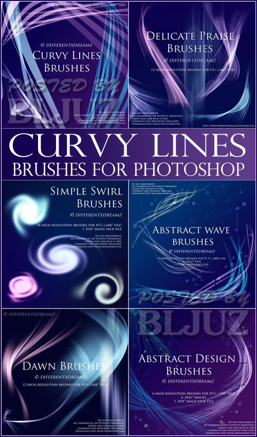 Curvy Lines Brushes for Photoshop