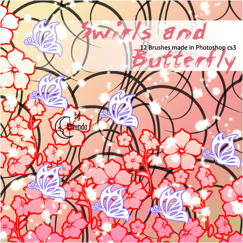 Кисти для Photoshop - Swirls and Butterflys Brushes by Brenda Кисти для Photoshop - Swirls and Butterflys Brushes by Brenda