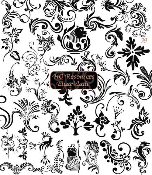 Antique Fluorishes Brushes