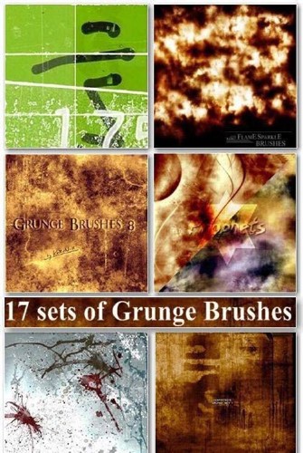 17 sets of Grunge Brushes