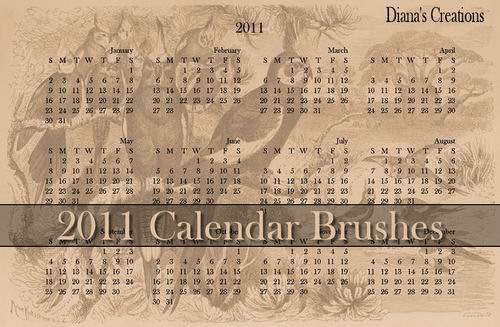 2011 Calendar Brushes