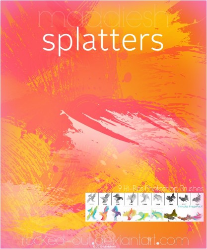Colour Splatters Photoshop Brushes