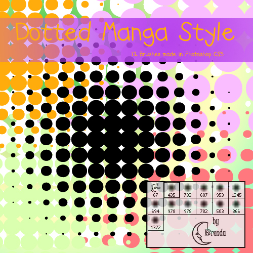 Кисти для Photoshop - Dotted Manga Style Brushes by Brenda Кисти для Photoshop - Dotted Manga Style Brushes by Brenda