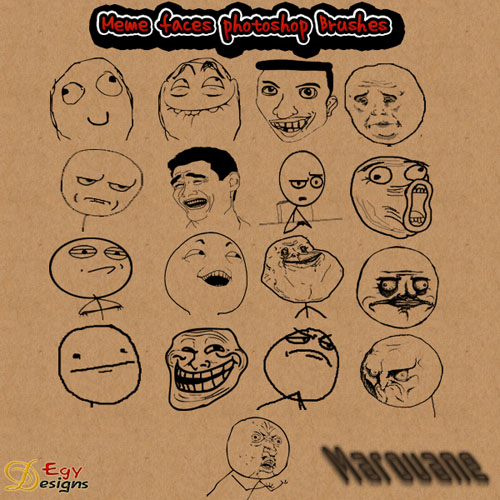 Brushes for Photoshop - Meme Faces