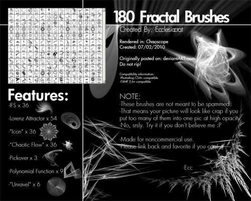 180 Fractal Brushes Set