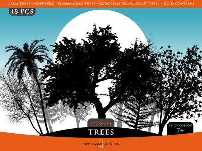 Trees Promo Brush Pack. ����� ��� Photoshop