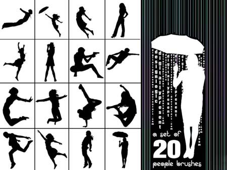 20 People Photoshop Brushes