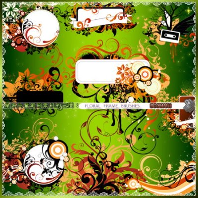 Floral Frame Brushes. ����� ��� Photoshop