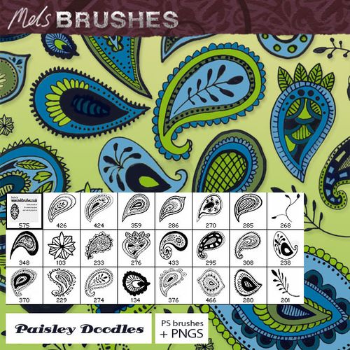 Кисти для Photoshop (MELSBRUSHES paisleydoodles) Кисти для Photoshop (MELSBRUSHES paisleydoodles)