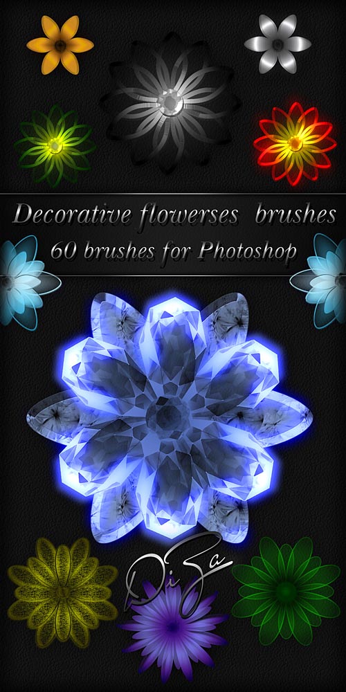 Decorative flowerses brushes Decorative flowerses brushes