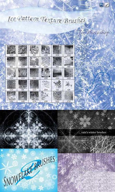 Снежные кисточки для фотошоп / Snow brushes for adobe photoshop Снежные кисточки для фотошоп / Snow brushes for adobe photoshop