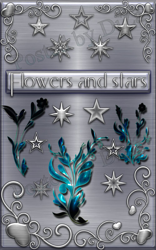 Flowers and stars brushes