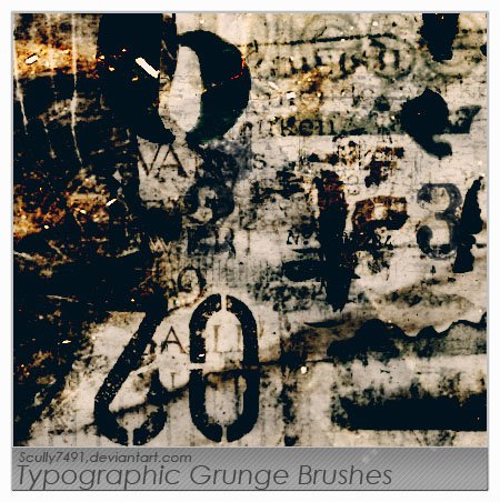 Typographic Grunge Brushes For Photoshop Typographic Grunge Brushes For Photoshop