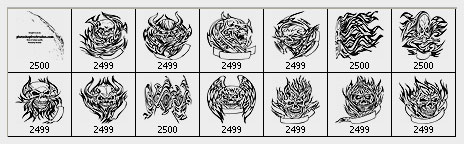 Flaming Skull Tattoos Photoshop Brushes