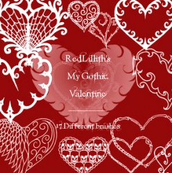 RedLillith's Gothic Valentine Brushes. ����� ��� Photoshop