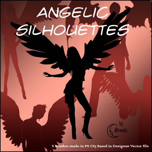 Кисти для Photoshop - Angelic Silhouettes by Brenda Кисти для Photoshop - Angelic Silhouettes by Brenda