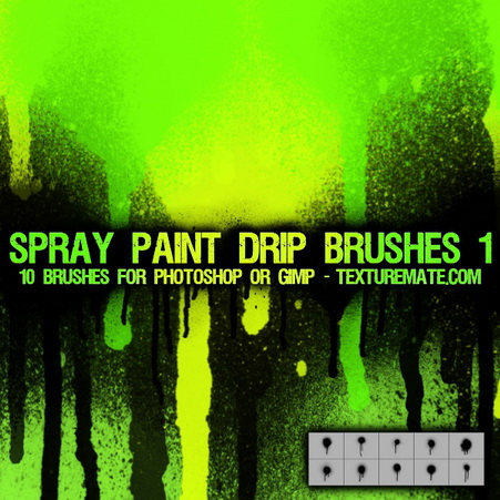 Spray Paint Drip 1 Brush Pack