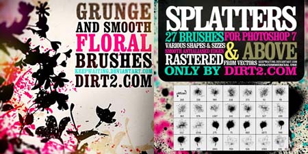 Spraypaint Splatter & Floral Photoshop Brushes by KeepWaiting Spraypaint Splatter & Floral Photoshop Brushes by KeepWaiting