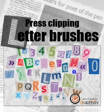 Press Clipping Letter Brushes. ����� ��� Photoshop