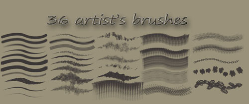 36 Artists Brushes for Photoshop