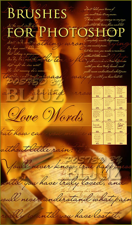 Photoshop Brushes - Love Words Photoshop Brushes - Love Words