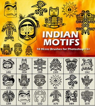 Indian Motifs Photoshop Brushes