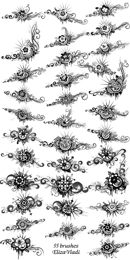 floral grunge brushes