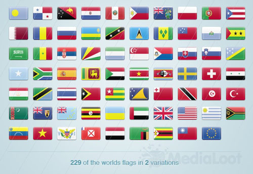 Medialoot - 220+ World Flag Icons Medialoot - 220+ World Flag Icons