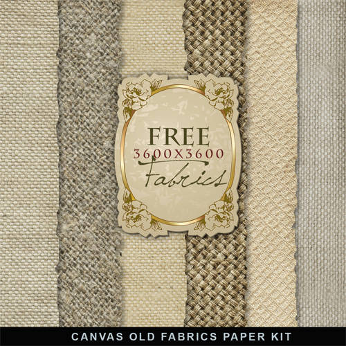 ��� � Canvas Old Fabric Paper Kit