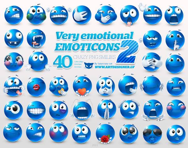 Сет иконок - Very emotional emoticons 2 Сет иконок - Very emotional emoticons 2