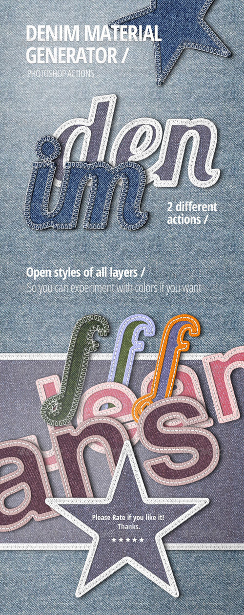Denim Material Generator Photoshop Actions Denim Material Generator Photoshop Actions