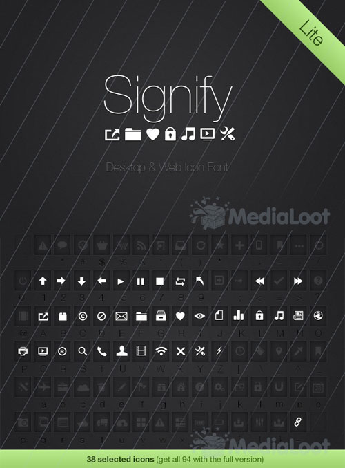 Signify Lite: Free Icon Font - MediaLoot