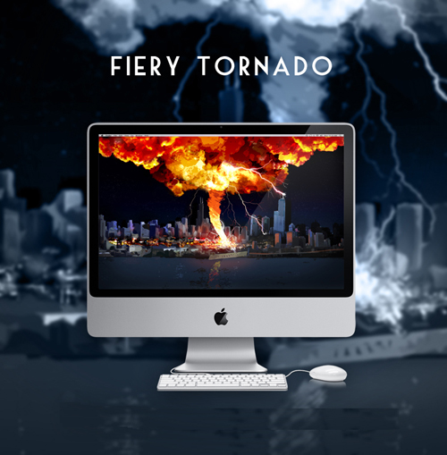 Фоны для Photoshop - Оненный торнадо Фоны для Photoshop - Оненный торнадо