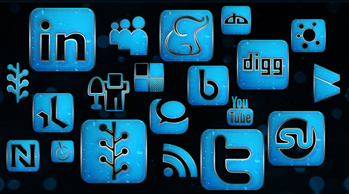 Blue Chrome Rain Icons