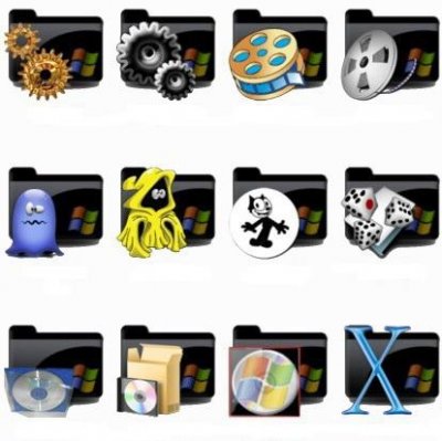 Black Folder Dock Icons