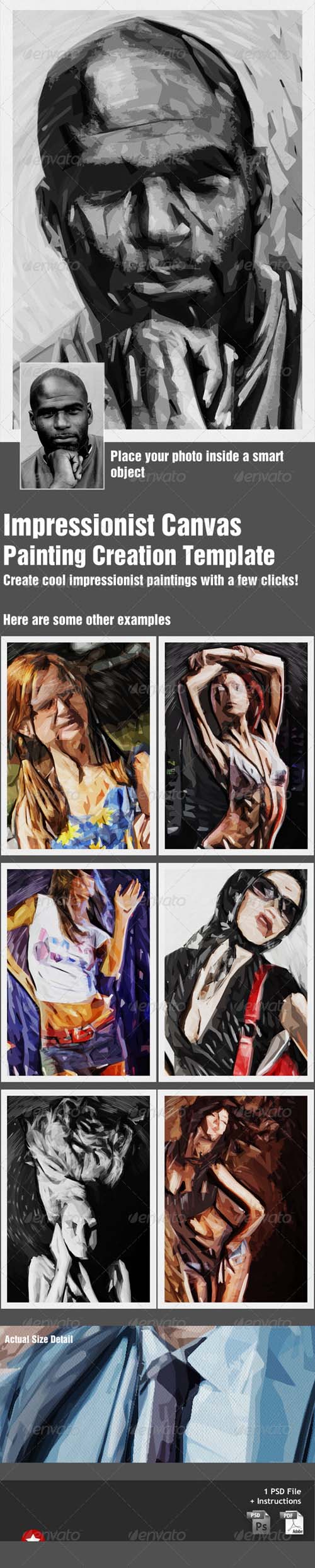 Impressionist Canvas - Painting Template Impressionist Canvas - Painting Template