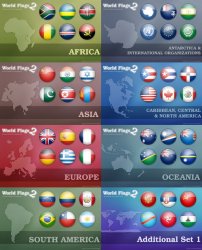 World Flags 2 &amp; Additional Set 1.    ICO, PNG