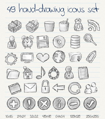 49 Hand Drawn Icons 49 Hand Drawn Icons
